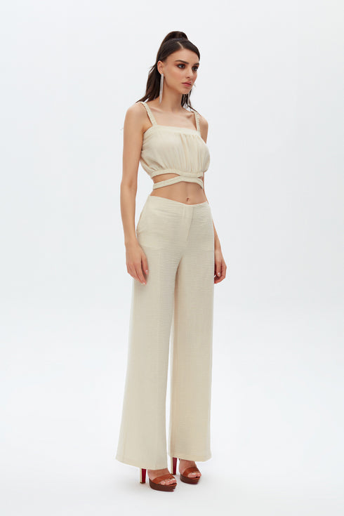 Rice Paper Cut Out Crop Top